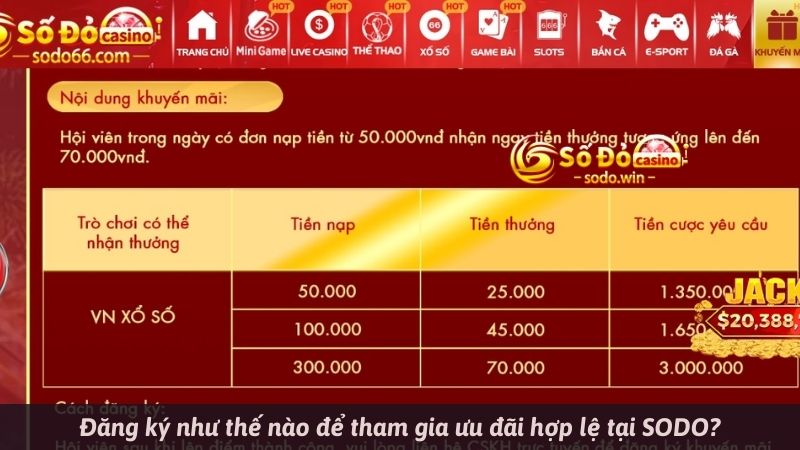 Đăng ký như thế nào để tham gia ưu đãi hợp lệ tại SODO?