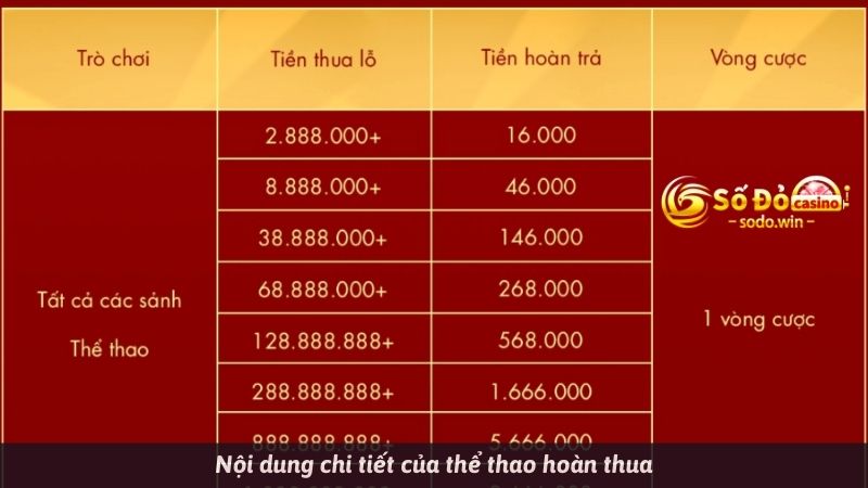 Nội dung chi tiết của thể thao hoàn thua