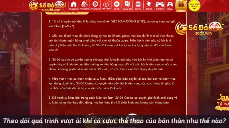 Theo dõi quá trình vượt ải nhận thưởng SODO của bản thân như thế nào?